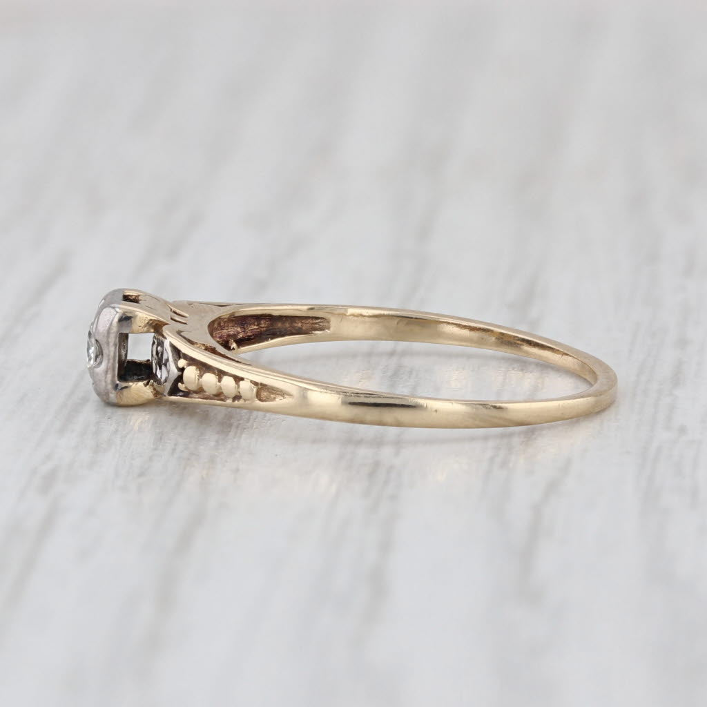 Vintage Diamond Ring 14k Yellow Gold Size 6.5