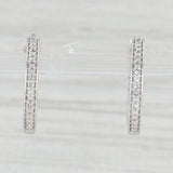 Light Gray 0.10ctw Diamond Hoop Earrings 10k White Gold Snap Top Round Hoops