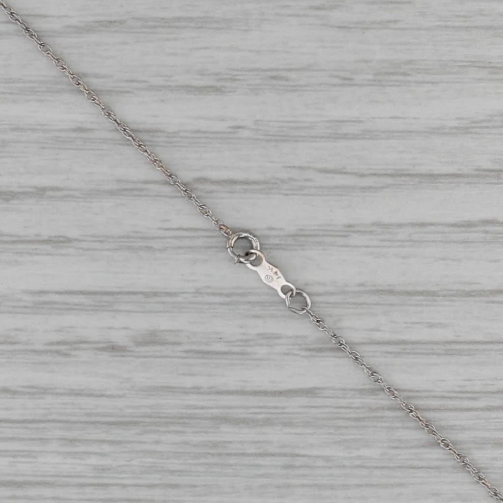 18" 1.1mm Fine Rope Chain Necklace 14k White Gold