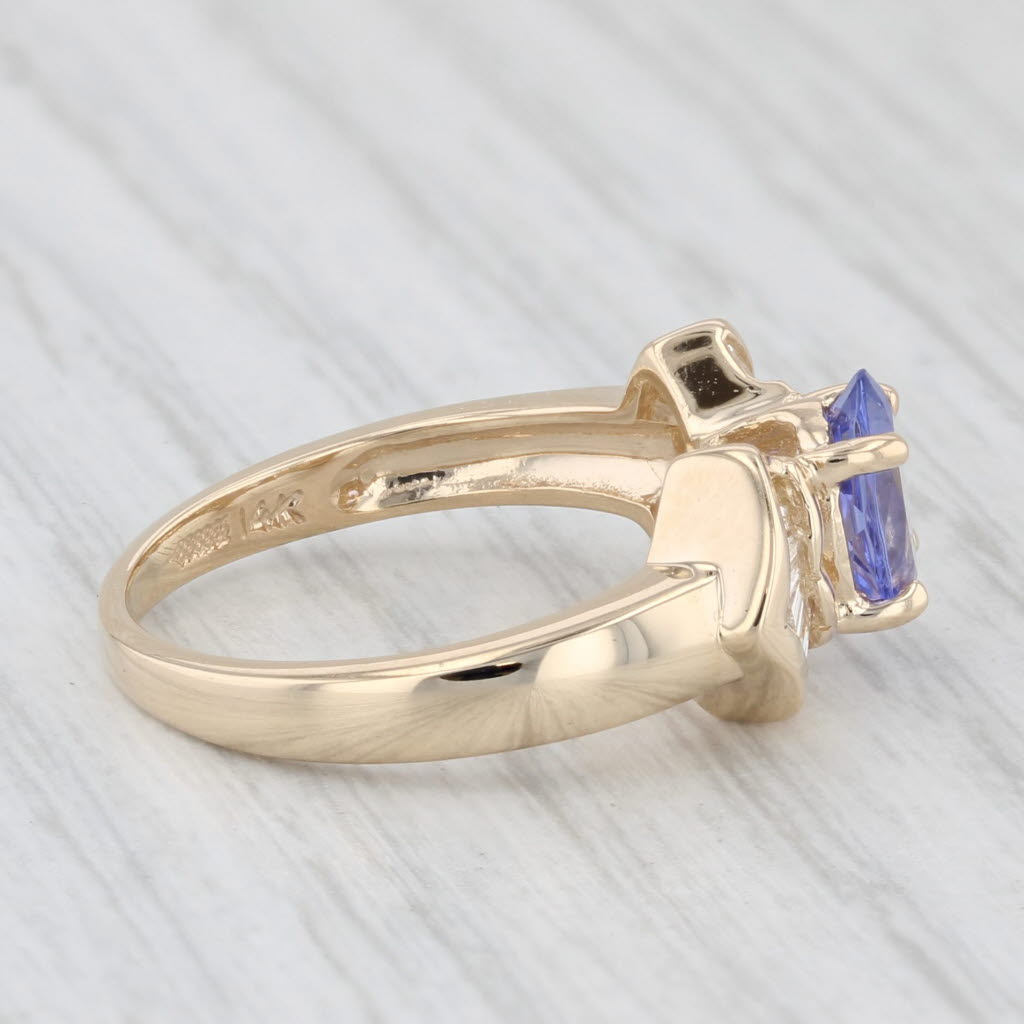 Light Gray 1.08ctw Oval Tanzanite Diamond Ring 14k Yellow Gold Size 5