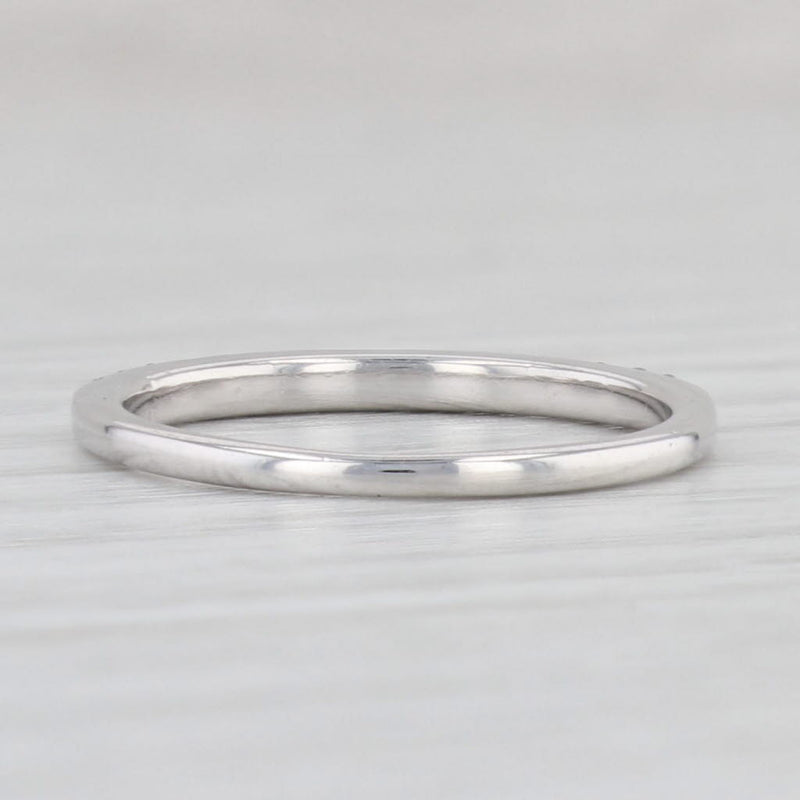 Light Gray 0.20ctw Diamond Wedding Band 14k White Gold Stackable Ring Size 6.5