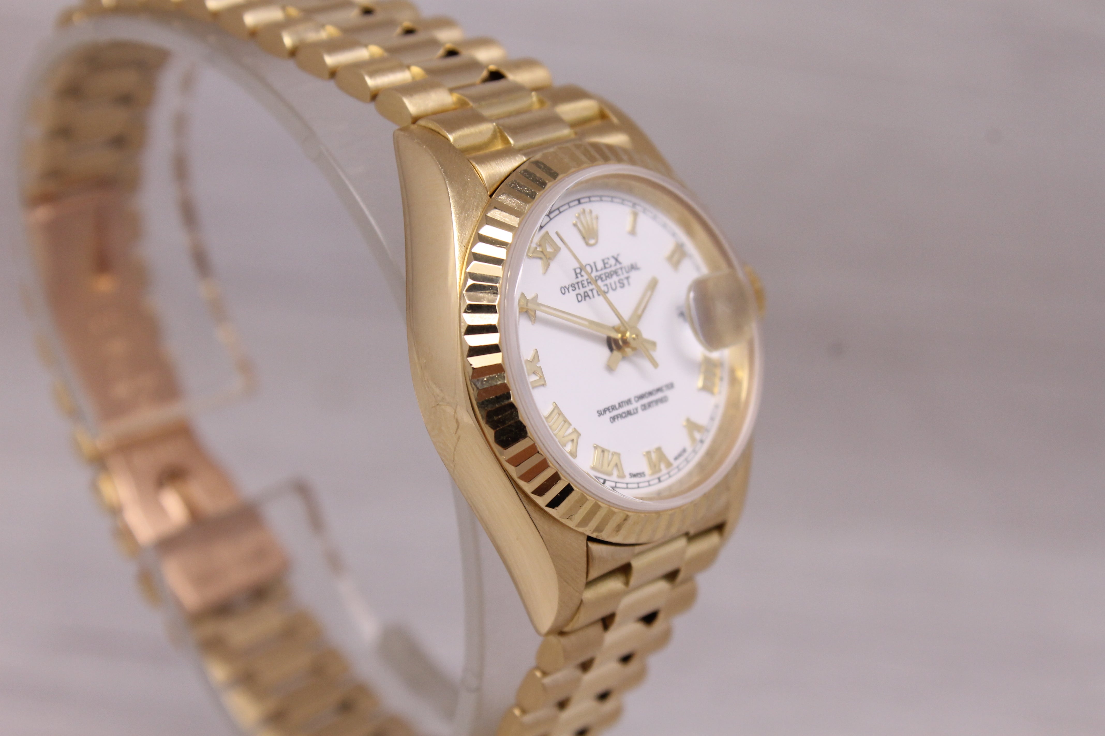 Vintage 1985 Rolex Datejust 69178 Ladies 26mm 18k Yellow Gold President Watch