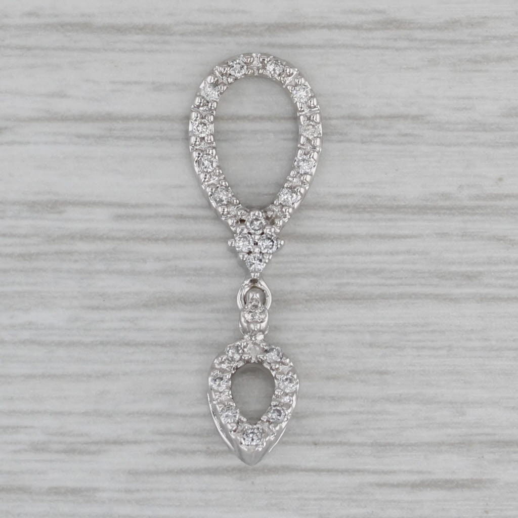 Gray 0.20ctw Diamond Teardrop Pendant 14k White Gold