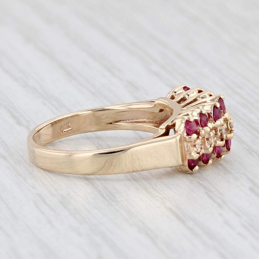 Light Gray 0.62ctw Tiered Ruby Ring 14k Yellow Gold Size 6.5 Stackable