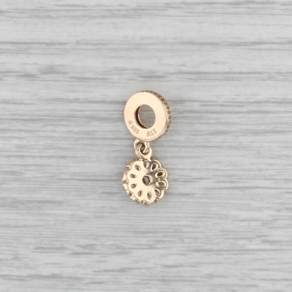 Authentic Pandora Embelished Floral Dangle 751002CZ 14k Gold Clear CZ Drop