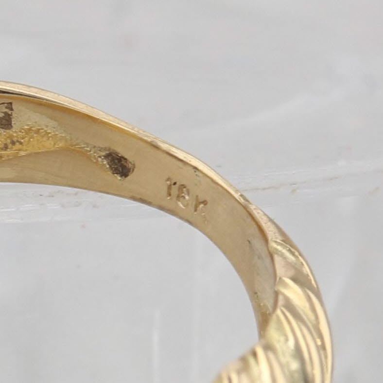 Domed Scalloped Croissant Ring 18k Yellow Gold Size 5 Stackable