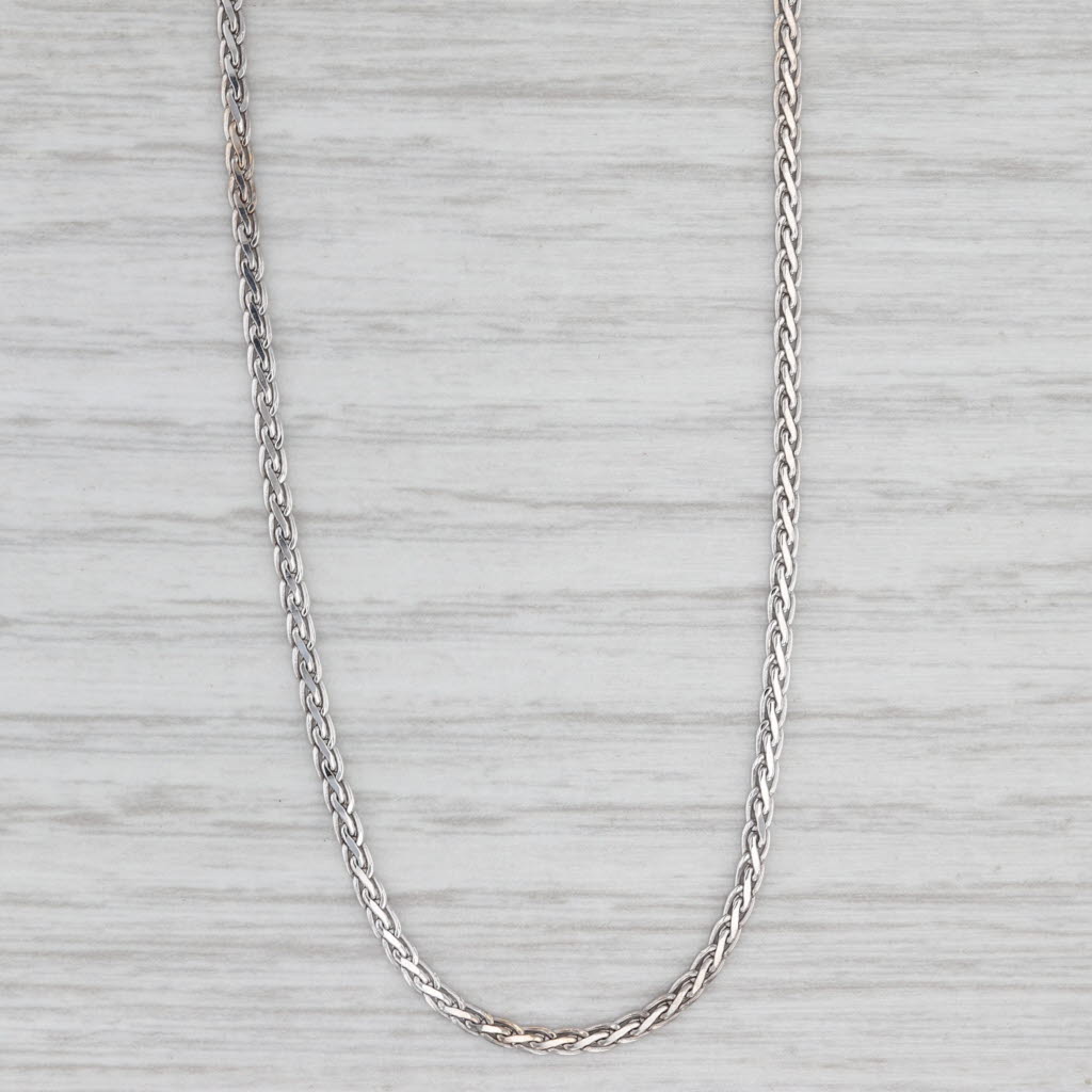 Woven S-Link Chain Necklace 14k White Gold 18" 1.7mm