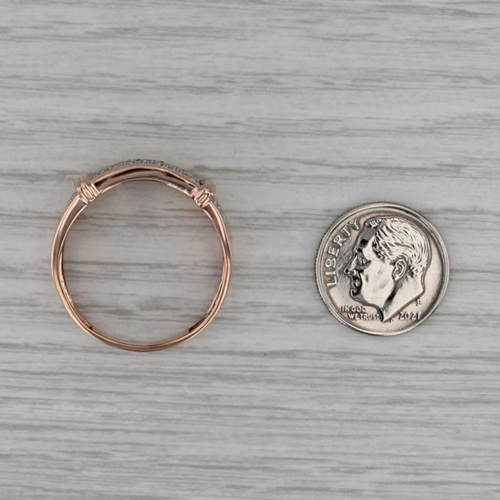 0.25ctw Oval Diamond Men's Ring 10k Rose Gold Size 12 Wedding Band