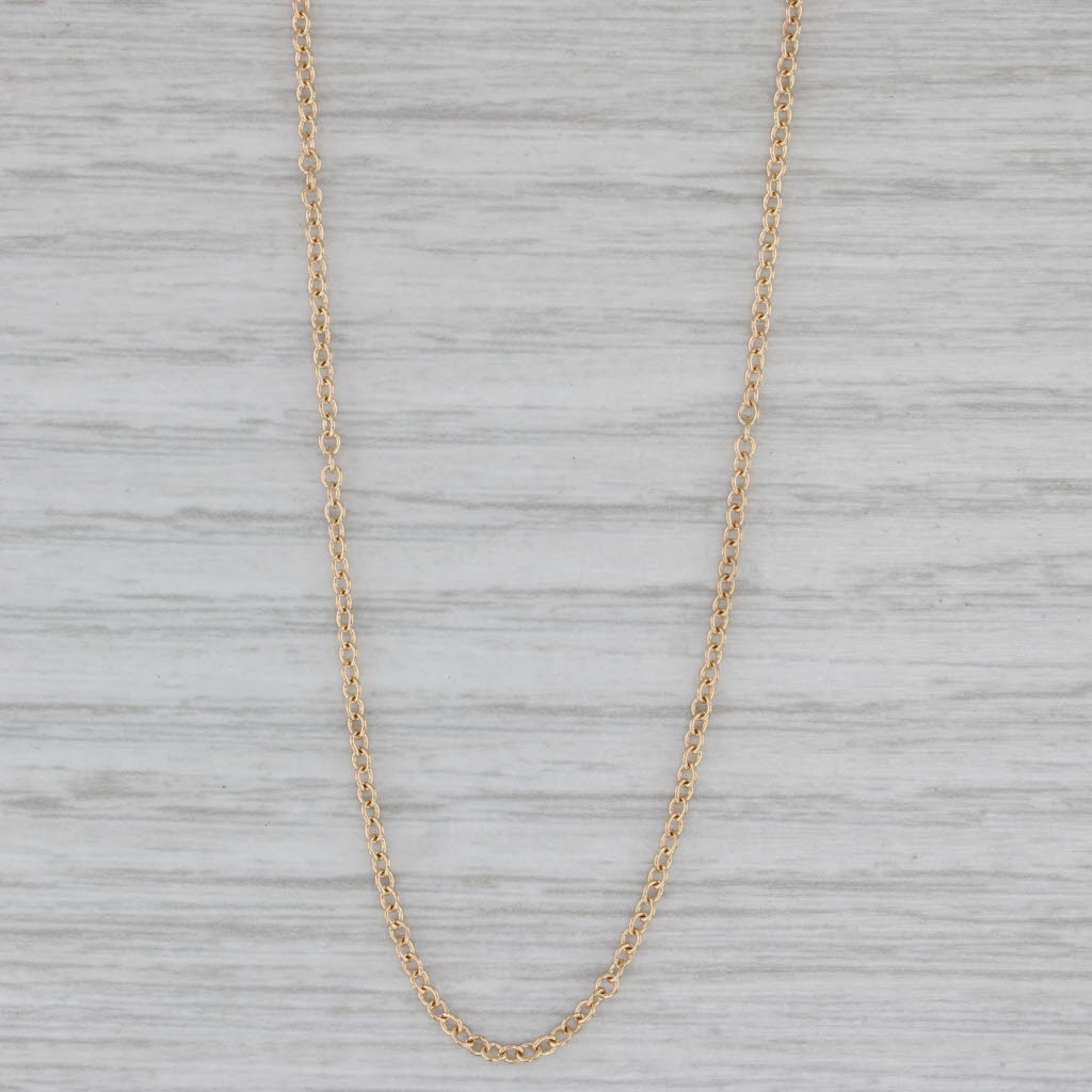 Gray Gabriel & Co Cable Chain Necklace 14k Yellow Gold 16.25" 1.2mm