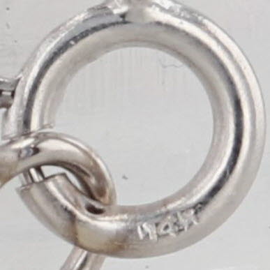 16.25" 1.1mm Cable Chain Necklace 14k White Gold
