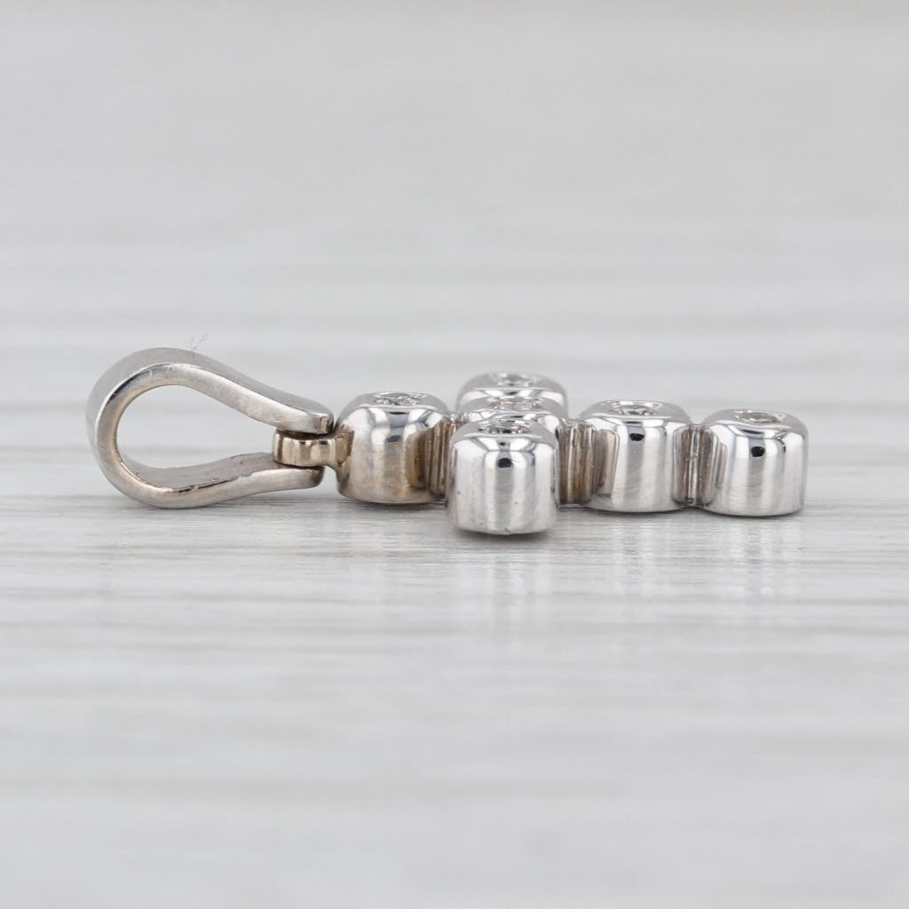 0.10ctw Diamond Cross Pendant 18k White Gold Small Drop