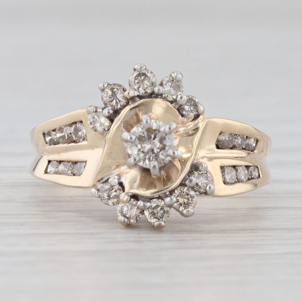 Light Gray 0.55ctw Diamond Engagement Ring 10k Yellow Gold Size 5