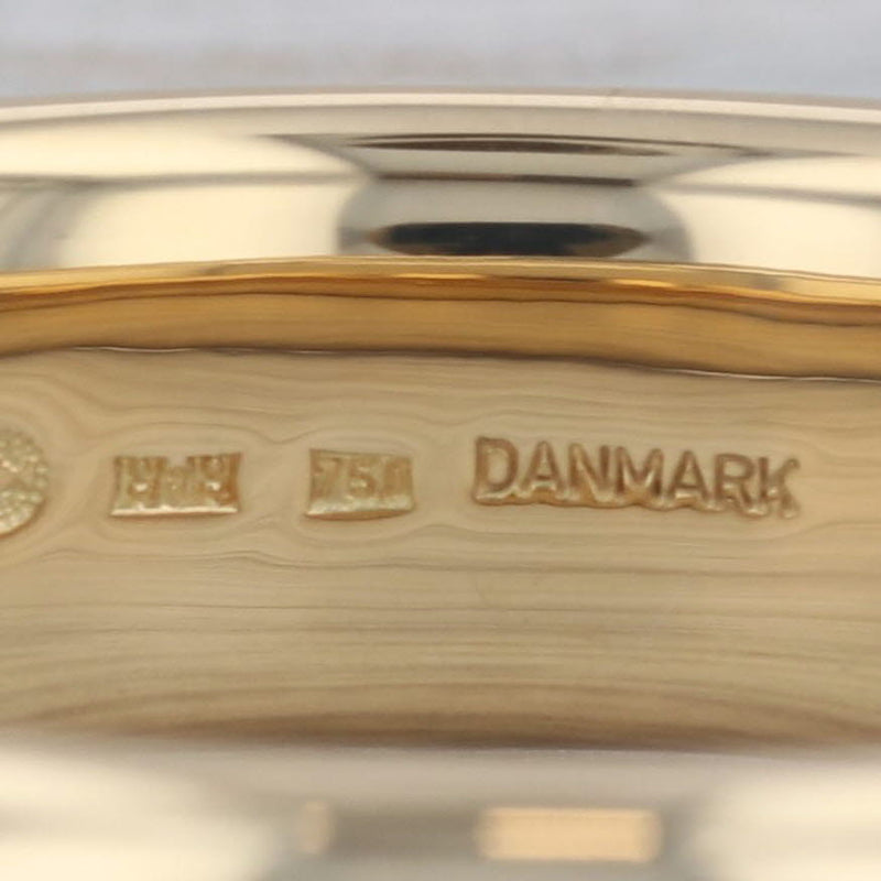Georg Jensen Denmark Classic Bangle Bracelet 18k Yellow Gold 7" 15mm Pouch