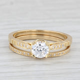 New Beverley K Semi Mount Engagement Ring Wedding Band Set Diamonds 18k Gold
