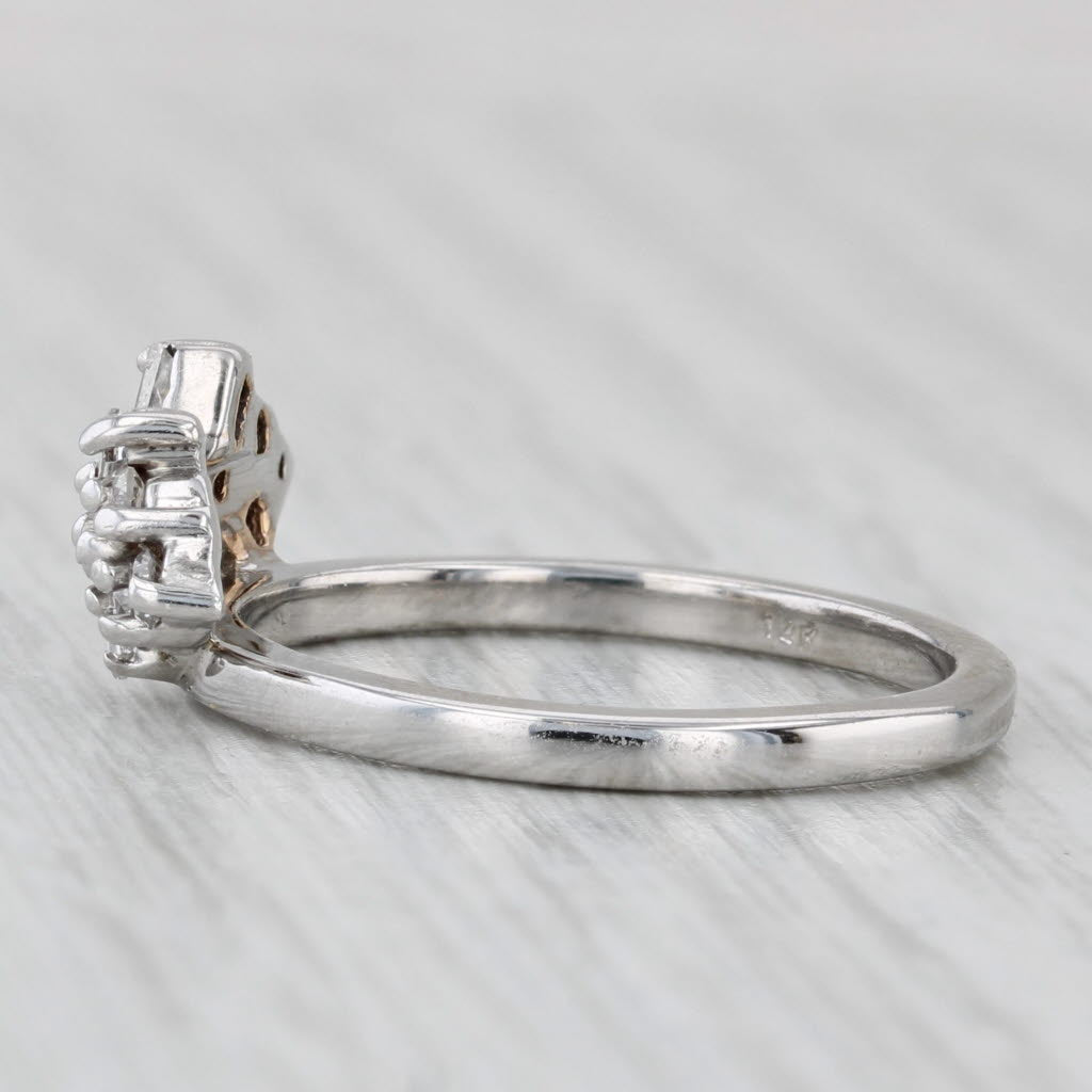 Light Gray 0.44ctw Diamond Cluster Ring Guard Jacket 14k White Gold Wedding Band Bridal