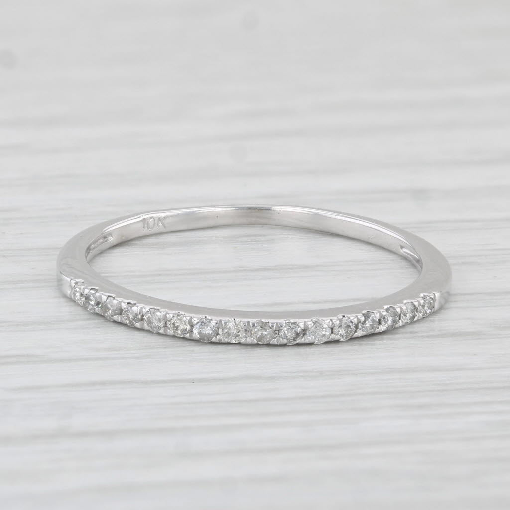 Light Gray 0.15ctw Diamond Stackable Ring 10k White Gold Size 8.25 Wedding Band