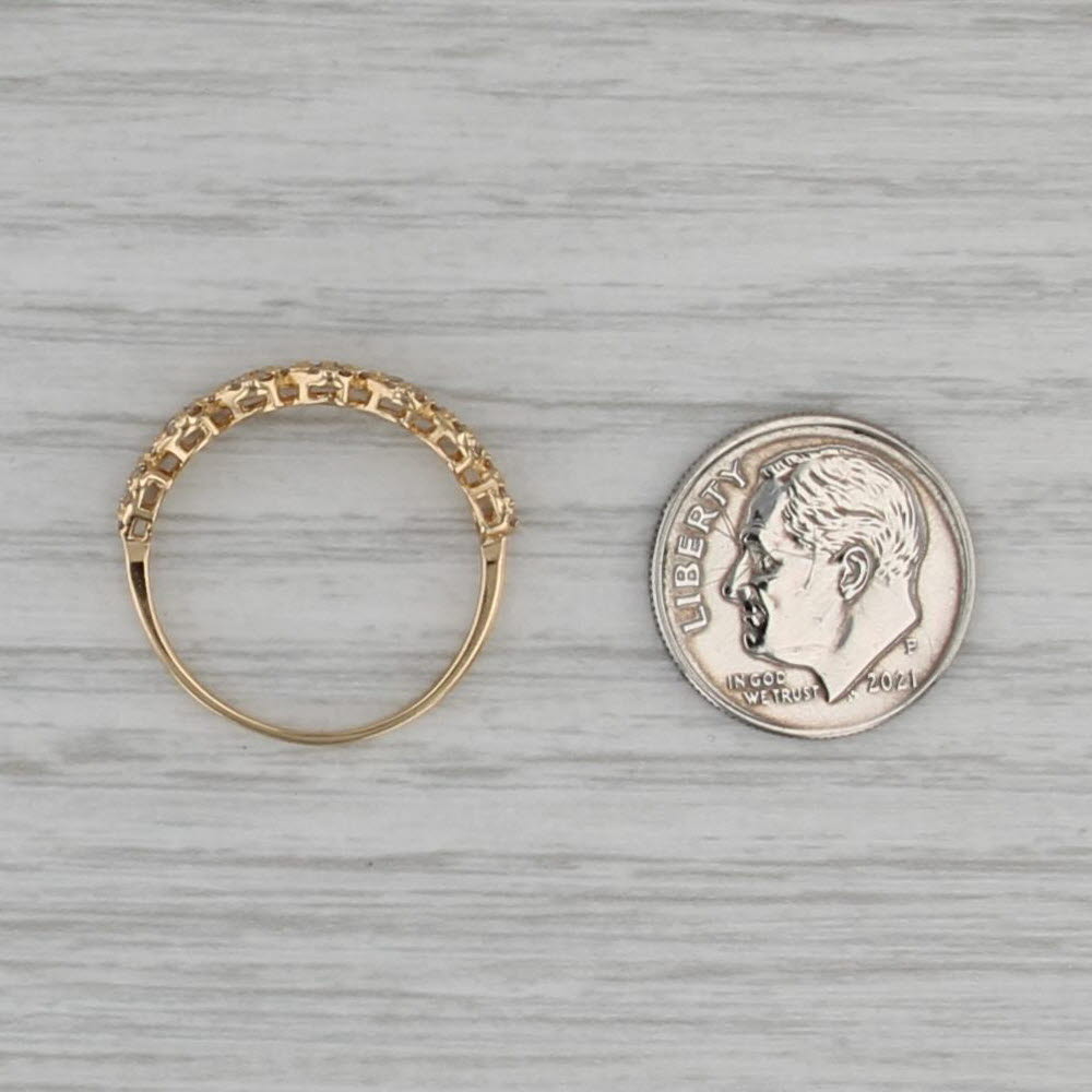0.30ctw Diamond Hearts Ring 18k Yellow Gold Stackable Wedding Band Size 7.75