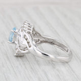 1.19ctw Aquamarine Diamond Ring 14k White Gold Size 7