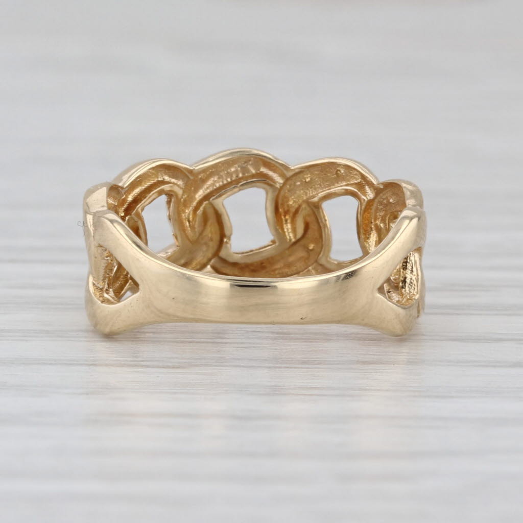 Curb Link Band Ring 18k Yellow Gold Size 5.25 Stackable