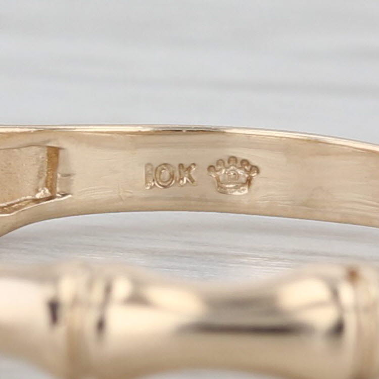 Bamboo Pattern Ring 10k Yellow Gold Stackable Size 6.7-7 Band Bridal