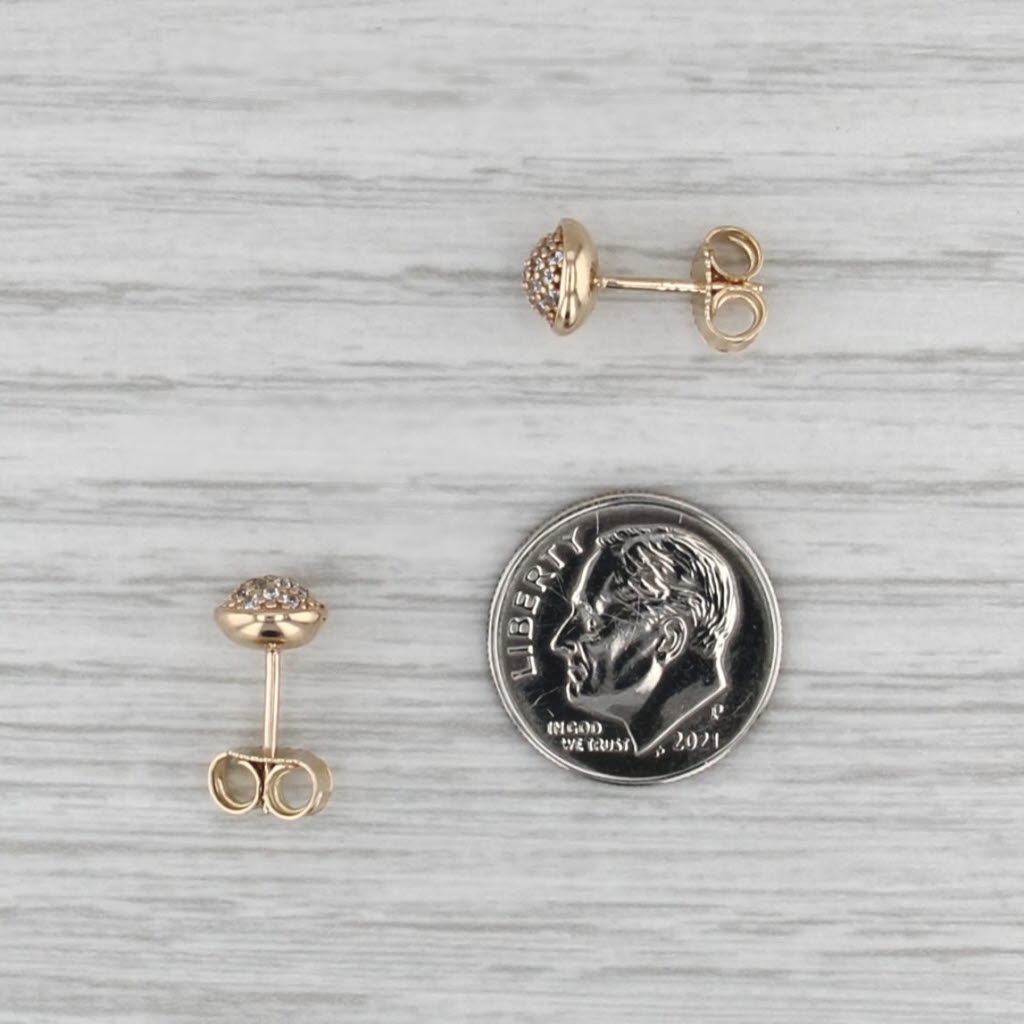 0.15ctw Cubic Zirconia Cluster Stud Earrings 14k Yellow Gold Small Round Studs