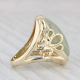 Green Jade Ring 14k Yellow Gold Size 5.25 Oval Cabochon Solitaire