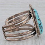 Vintage Native American Turquoise Cuff Bracelet Sterling Silver Statement 6.25"