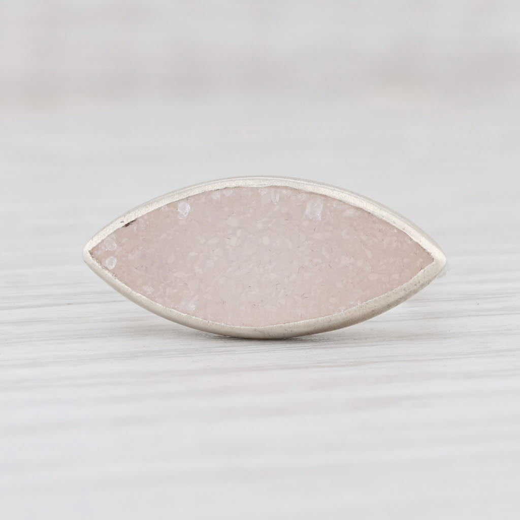 New Nina Nguyen Ring Druzy Pink Sand Quartz Sterling Silver Size 7 Statement