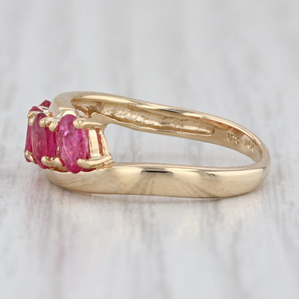 1.25ctw Pink Spinel Bypass Ring 14k Yellow Gold Size 6