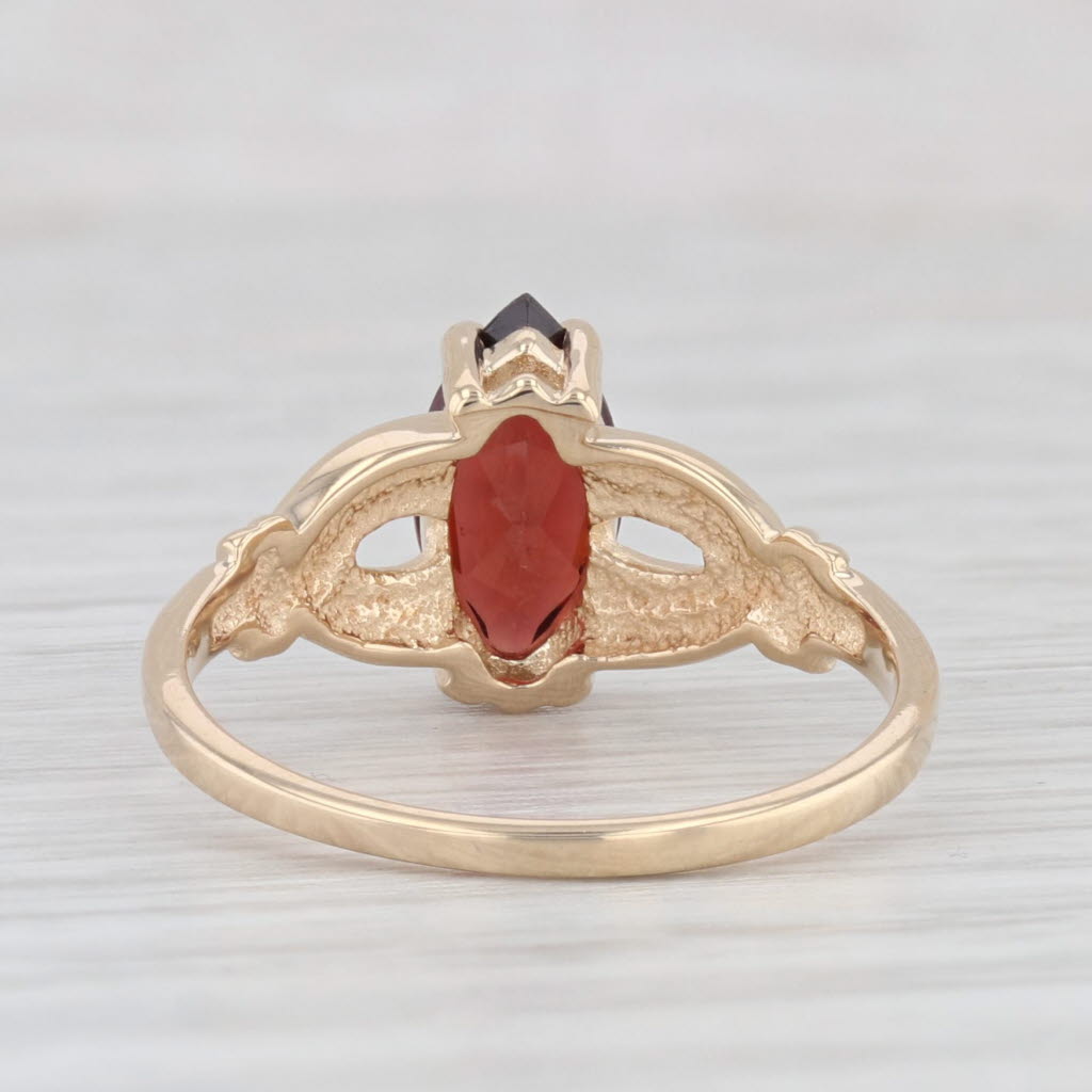 Light Gray 1.30ct Marquise Garnet Solitaire Ring 14k Yellow Gold Size 6.25