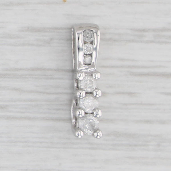 Light Gray 0.19ctw 3-Stone Diamond Journey Pendant 10k White Gold Small Drop
