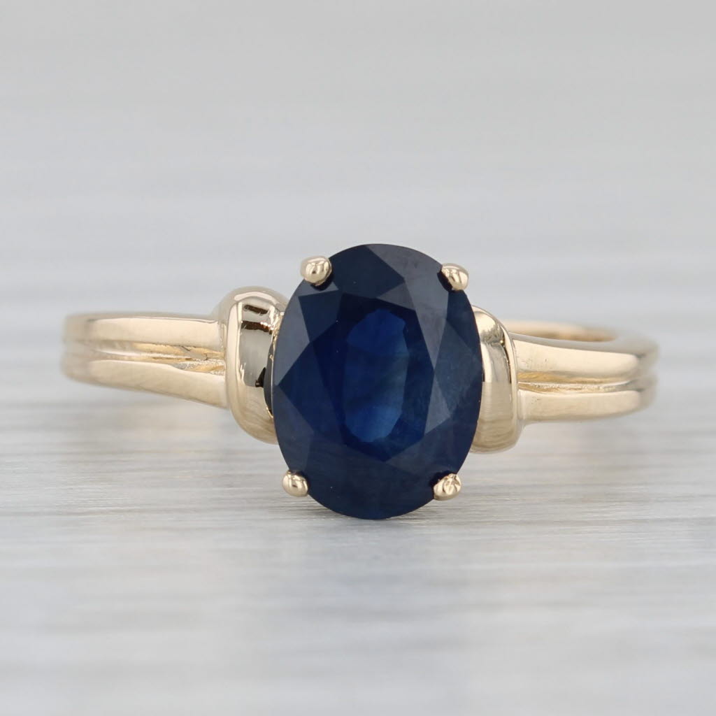 Gray 1.46ct Oval Sapphire Solitaire Ring 14k Yellow Gold Size 5