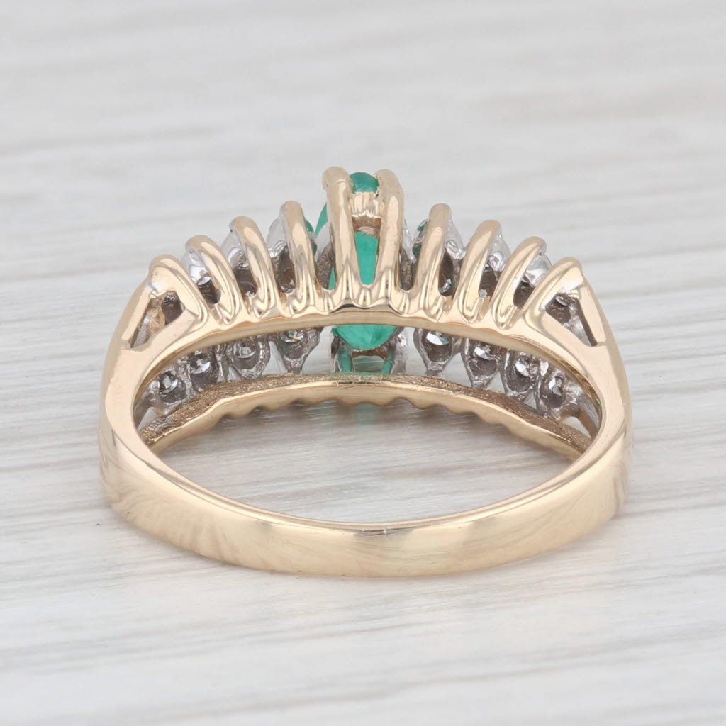 Light Gray 0.57ctw Marquise Emerald Diamond 14k Yellow Gold Size 4.5 Ring