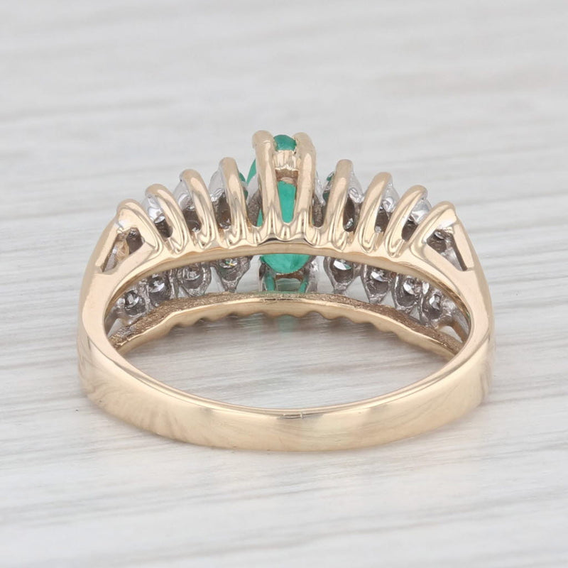 0.57ctw Marquise Emerald Diamond 14k Yellow Gold Size 4.5 Ring