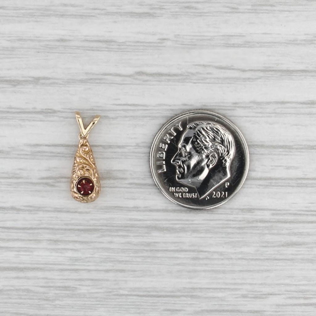 Antique Converted Stickpin Pendant 14k Rose Gold Garnet Doublet Small Charm