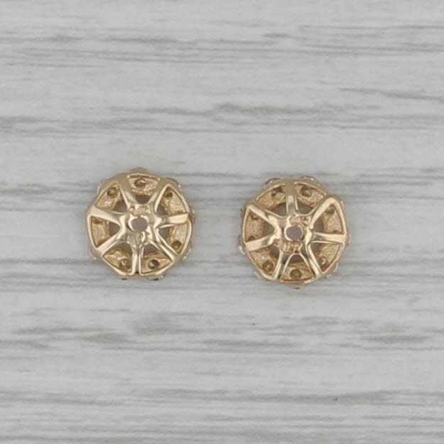 0.75ctw Diamond Earring Jackets Enhancers for Studs 14k Yellow Gold