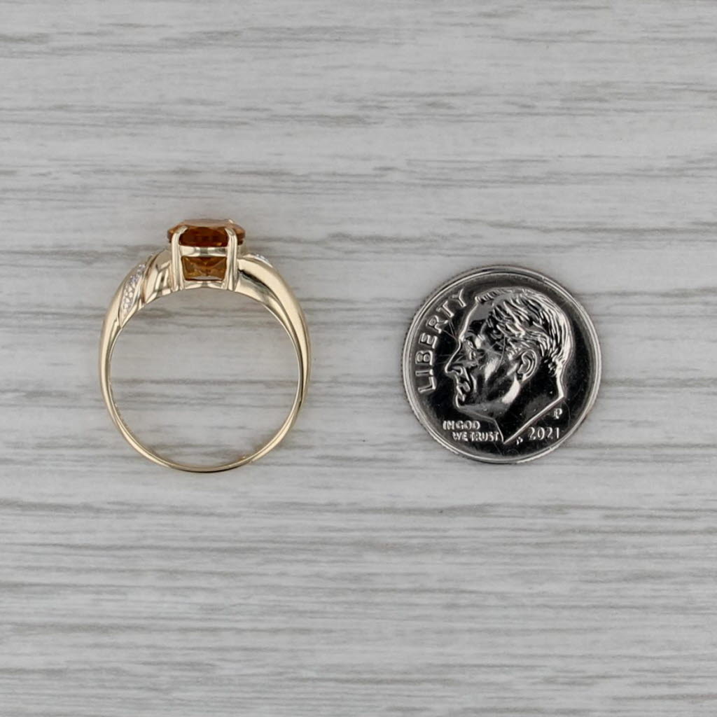 1.58ct Oval Citrine Diamond Ring 10k Yellow Gold Size 6
