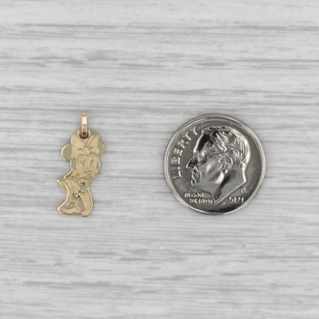 Minnie Mouse Charm 10k Gold Disney Cartoon Collectible Pendant Keepsake