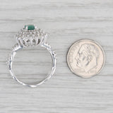 1.74ctw Green Alexandrite Diamond Cluster Ring 14k White Gold Size 8.25