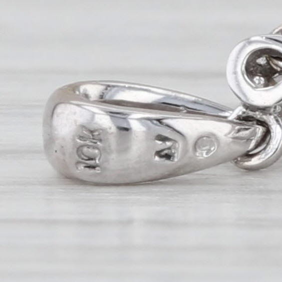 Onyx Diamond Floral Teardrop Pendant 10k White Gold Teardrop