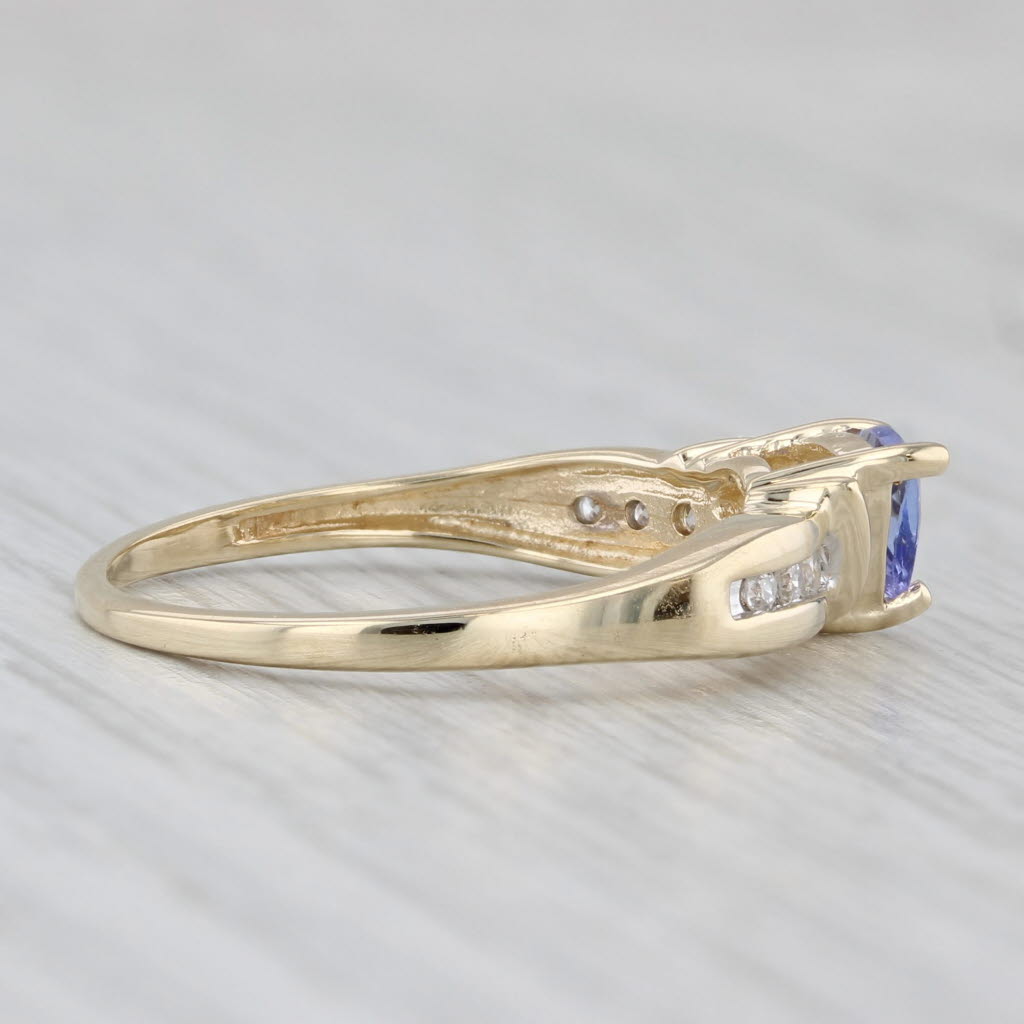 Gray 0.47ctw Tanzanite Diamond Ring 10k Yellow Gold Size 7