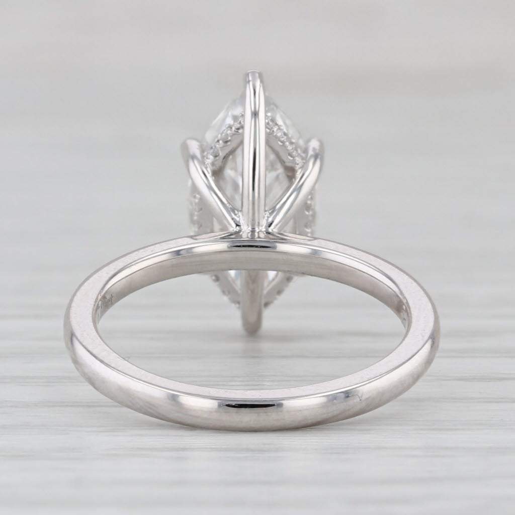 New IGI 3.09ctw Marquise Lab Grown Diamond Engagement Ring 14k White Gold