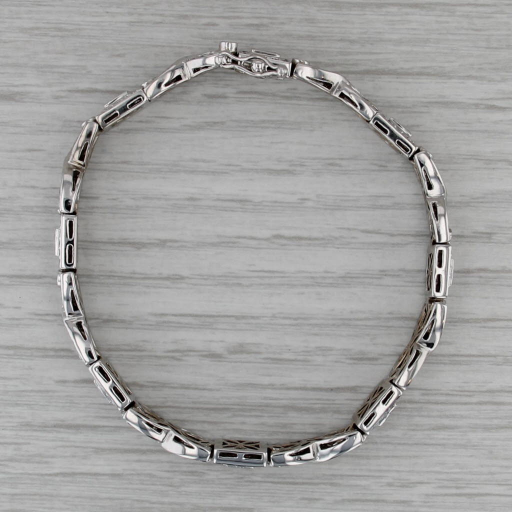 4.48ctw Ruby Diamond Figure-8 Bracelet 18k White Gold 7.5" 8.6mm