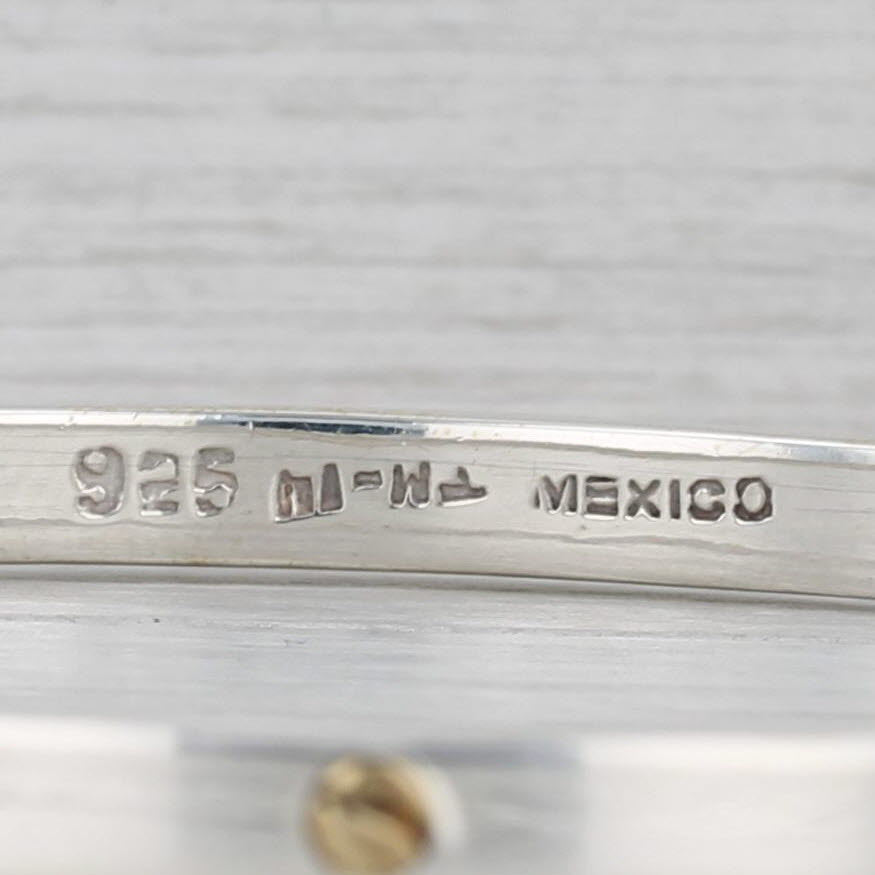 Gray Nail Head Bangle Bracelet Sterling Silver 7.25" 4.2mm Taxco Mexico