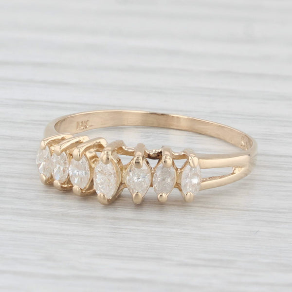 0.36ctw Tiered Marquise Diamond Ring 14k Yellow Gold Size 8.25 Wedding Stackable