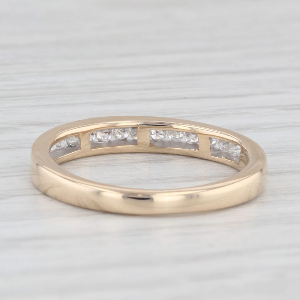 Light Gray 0.18ctw Diamond Wedding Band 14k Yellow Gold Size 5.5 Stackable Ring