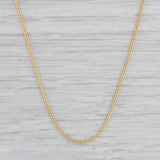 New Round Wheat Chain Necklace 14k Yellow Gold 16" 1mm