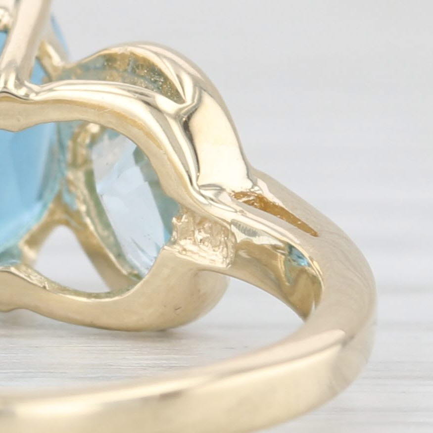 Light Gray 3.35ctw London & Light Blue Topaz Ring 14k Yellow Gold Size 8.25