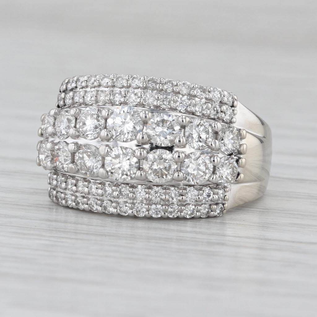 2ctw Diamond 3-Band Ring 10k White Gold Size 6.25 Anniversary