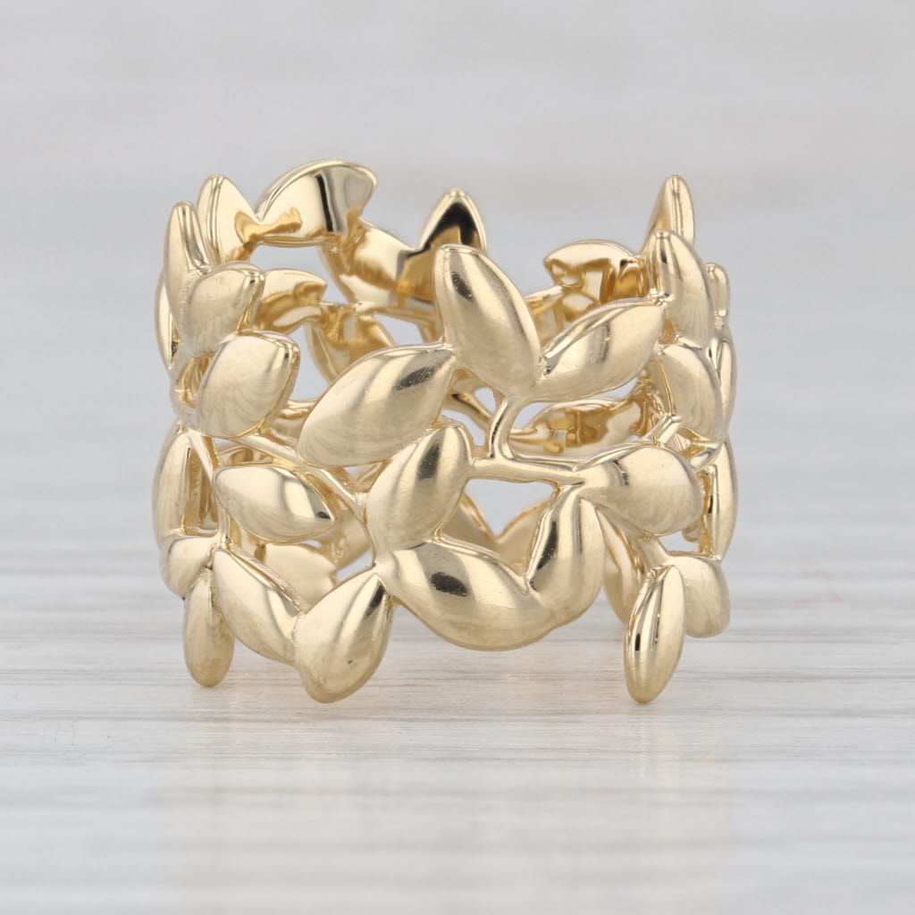 Tiffany & Co Paloma Picasso Olive Leaf Ring w/ Pouch 18k Yellow Gold Size 6 Band